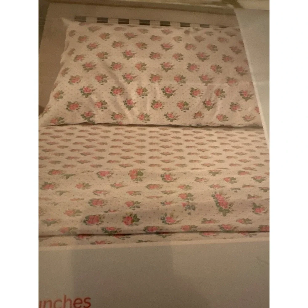 Cath Kidston Twin XL Sheet Set Floral 100%‎ Cotton Percale 200 Thread Count Pink